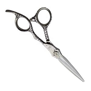 Tijeras de corte de pelo de peluquero bellamente diseñadas con agarre de dedo caliente para peluquería y pinzas para pestañas - Product Image 1