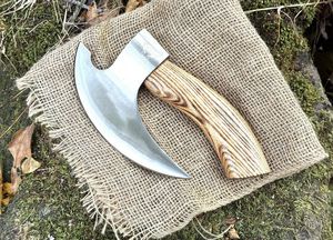 Handmade Stainless Steel Viking Style Pizza Cutter with Laser-Cut Blade Wood Handle Microwave Safe for Restaurant Use - Product Image 2