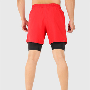 Pantalones Cortos Deportivos Rojos para Hombre, de Secado Rápido, con Cordón Ajustable, Bolsillos, Logotipo Frontal, Cintura Media, Tela de Poliéster - Product Image 2