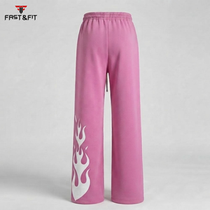 Top trending Custom logo Design <b>Trouser</b> Loose Fit Flare Sweat Pants Men Baggy Flare Sweatpants men pants - Product Image 2