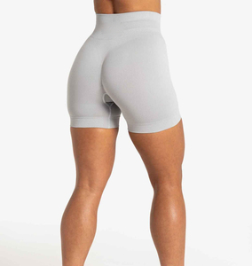 Custom logo Seamless Women Sports Fitness Shorts Scrunch Butt <b>Tummy</b> <b>Control</b> Solid Short Leggings Skin Friendly Yoga Shorts - Product Image 3