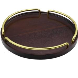 Bandeja de Servicio de Madera de Calidad Duradera con Acabado Decorativo Esmaltado Hecha a Mano para Uso en el Hogar, Hoteles y Servicios de Catering - Product Image 3