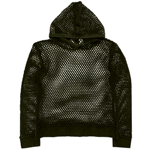 Sweat-shirt à capuche en maille noire à manches longues, respirant, en polyester uni, pour l'été, unisexe, coupe classique pour adulte - Product Image 6