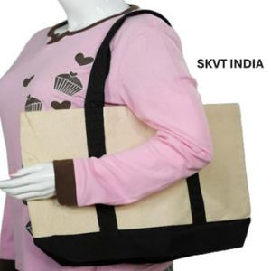 Sac de plage réutilisable en calicot 100 % coton de haute qualité, extra-large, écologique, multi-usages, avec fermeture éclair - Product Image 6