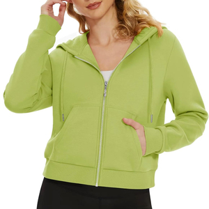 New Fashion Breathable Women Crop Top <b>Hoodies</b> Wholesale Women <b>Workout</b> Crop Top Hoodie for Sale - Product Image 1