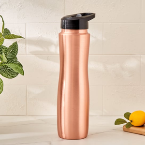 Juego de Botellas de Cobre Pulido Natural Ecológico de Gran Capacidad, Bebedero Metálico Saludable Único con Asa para Beber Directamente, Apto para Líquidos Calientes - Product Image 4
