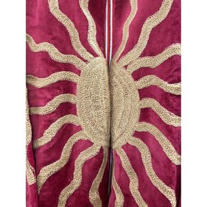 Hand Embroidered Velvet Cotton Jacket <b>Women</b> Mandarin Collar Full Sleeve Autumn Winter Bohemian Eye Pattern Open Front <b>Coat</b> - Product Image 5