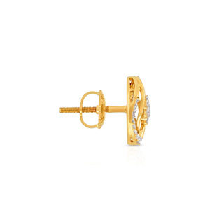 Pendientes con diamantes y marco de doble hoja dorada - Product Image 2
