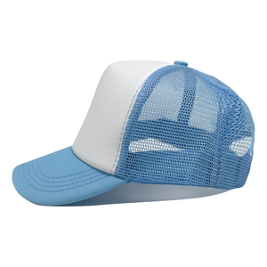 Wholesale <b>Plain</b> Foam Blank Children Kids Trucker Hat 5 Panel <b>Baseball</b> Mesh <b>Caps</b> with Custom Logo Embroidery - Product Image 2