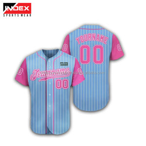 Camiseta de Béisbol Personalizada, Azul Claro, Cuello en V, Manga Corta, Malla Transpirable, Unisex, para Adultos, Impresión del Nombre del Equipo, Serigrafía - Product Image 3