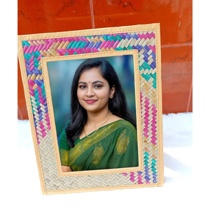 Cadre photo Shetal Pati fait main, design tissé à la main, 100% fibre de Murta naturelle, durable, pour table/bureau - Product Image 4