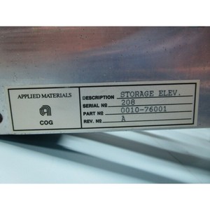 AMAT 0010-76001, Assembly 8 Slot Storage <b>Elevator</b> - Trusted Global Legacy Semiconductor Equipment and <b>Parts</b> at - Product Image 6