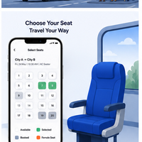 Aplicación Móvil Inteligente para Reserva de Boletos de Autobús, Disponibilidad de Asientos en Tiempo Real, Seguimiento de Rutas, Reserva de Viajes, Multi-idioma, MAC/Linux