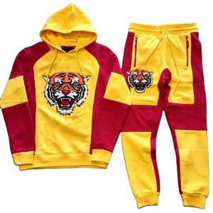 100% Cotton Streetwear Hoodie Sweatpants Jogger Sets Plus Size Winter Cargo <b>Pants</b> Tracksuits Suit with Hood - Product Image 4