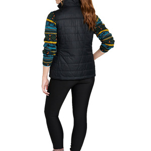 Gilet matelassé en nylon personnalisable pour femme grande taille, décontracté, à capuche, chaud pour l'hiver, sans manches, respirant, OEM - Product Image 3