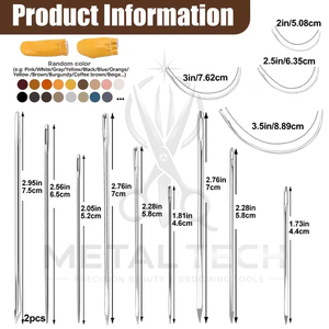 Oferta Especial: Set de Agujas para Extensiones de Cabello METAL TECH de Varios Tamaños, Acero Inoxidable de Alta Resistencia, Ligeras, Curvas en Forma de C y Rectas para Tejido - Product Image 2
