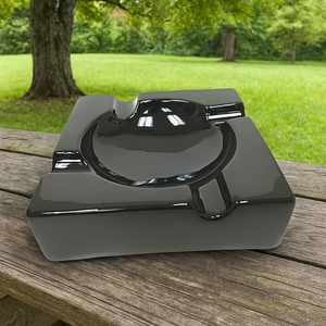 Cenicero de Aluminio Negro para Cigarros, Resistente al Calor, para Uso en Interiores y Exteriores, Diseño Moderno Estilo Americano, Calidad Premium - Product Image 4