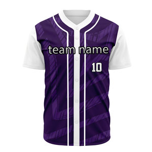 Maillots de baseball personnalisés à col rond, en polyester respirant, à rayures, unisexes, pour hommes - Product Image 1