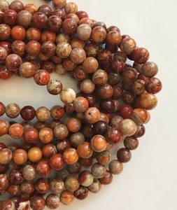 Cuentas Sueltas de Jaspe Naranja Natural, Redondas y Lisas, para la Elaboración de Joyería, Venta al Por Mayor - Product Image 6