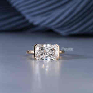Radiant Cut Lab Grown Diamond <b>Solitaire</b> <b>Ring</b> S925 Sterling <b>Silver</b> Yellow Gold Luxury 4.52ct EF+ Color VS+ Quality for Women - Product Image 2