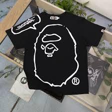 T-shirt streetwear personnalisé pour homme, imprimé graphique tête de grande singe, 100 % coton tricoté, coupe régulière épaisse, imprimé épaule, style hip-hop - Product Image 2