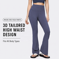 Pantalones de Yoga de Cintura Alta para Mujer, Corte Acampanado, Bolsillo Oculto 3D, Nailon y Spandex, Transpirables y Elásticos, Leggings para Gimnasio, Yoga y Pilates