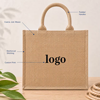 Sac fourre-tout promotionnel en toile de jute robuste, personnalisé avec logo, réutilisable, écologique, sur mesure, pour la vente en gros