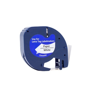 Tatrix 91200 12mm Noir sur Blanc Compatible Adhésif Thermique Papier Étiquette Bande 91200 pour <span class=keywords><strong>DYMO</strong></span> <span class=keywords><strong>LetraTag</strong></span> 2000 Imprimante - Product Image 1
