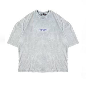 230G logotipo personalizado 100% algodón Vintage lavado de talla grande Camisetas estampadas de gran tamaño para hombres de manga corta tejido de punto - Product Image 3