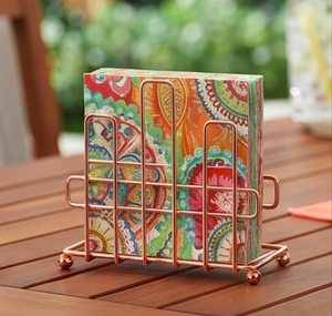 Elegante Porta Servilletas de Alambre Metálico, Diseño Duradero con Acabado en Cobre, Perfecto para la Organización de la Mesa y Decoración del Comedor - Product Image 6