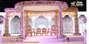 Décoration de mandap en bois pour mariage indien en plein air, mandap en bois de style Raj Mahal pour mariage indien, thème de jardin, mandap en bois pour installation en plein air au Canada - Product Image 4
