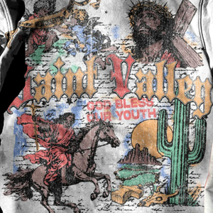 Sudadera con Capucha de Manga Larga de Felpa Waffle Vintage con Doble Manga y Pedrería, Estampado Serigrafiado Ecológico Personalizado OEM para Invierno - Product Image 3