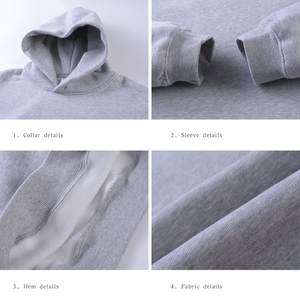 High Quality Pullover 350gsm Boxy Fit Hoodie Custom logo <b>Blank</b> Unisex <b>Blank</b> Heavyweightmens No Pockets Hoodies - Product Image 5