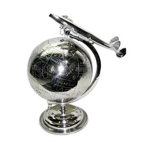 ลูกโลกอลูมิเนียมคุณภาพสูงที่ดีที่สุดสินค้าขายร้อนสีทองเหล็กประติมากรรมโลหะกลวงออกการหมุนตกแต่ง - Product Image 4