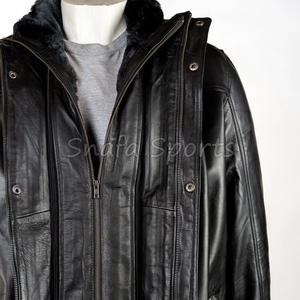 Winter <b>Jacket</b> Outdoor Winter Warm Thick Sheepskin Lamb Fur <b>Long</b> Shearling <b>Leather</b> <b>Jacket</b> Men with Fur Design - Product Image 5