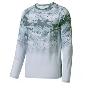 เสื้อเชิ้ตตกปลาแขนยาวคอกลมสำหรับผู้ชาย ผ้าเนื้อเดียว ระบายอากาศได้ดี แห้งเร็ว สวมใส่สบาย ทรงปกติ ยาวปกติ ผลิตจากผ้าฝ้ายใยไผ่ - Product Image 5