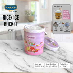 Seau à riz et à glace de qualité supérieure de 10 L, de qualité alimentaire, avec surface anti-rayures et excellente isolation thermique - Product Image 4