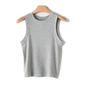 KAALS INDUSTRIES OEM Top Corto Sin Costuras Elástico de Lona para Mujer Estilo Hip Hop al por Mayor, Camiseta sin Mangas de Punto Acanalado Lisa Casual - Product Image 1