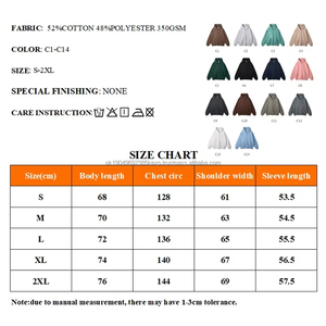 Fabrication sur mesure de sweats à capuche en coton polyester doux et épais de couleur unie 350GSM, sweats à capuche surdimensionnés pour hommes, sweats à capuche d'hiver - Product Image 6