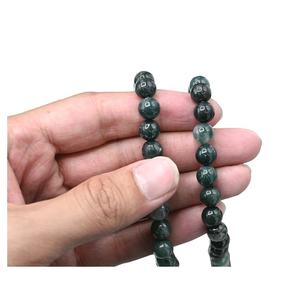 Venta al por mayor hecho a mano 108 cuentas musgo ágata Jap Mala Yoga meditación collar Feng Shui estilo pulido amor meditación precio a granel - Product Image 3