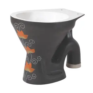 Keramik Badezimmer E.W.C. Rustikales Vitrosa Schwarz Doppel farbe S/P-Falle Toiletten kommode Sitz Europäischer Wasser klosett EWC Pan Set