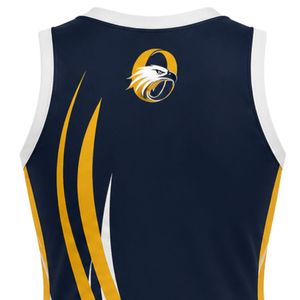 Vestido de Netball Sublimado Azul Marino y Amarillo, Jersey Deportivo sin Mangas para Mujer, Uniforme para Equipo, Ropa de Entrenamiento, Ropa Deportiva - Product Image 6