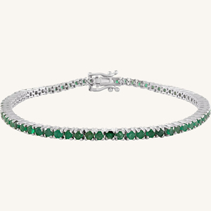 Pulsera de Esmeralda en Plata de Ley 92.5 KLSB-20664 - Product Image 1