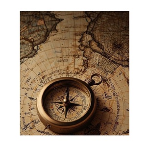 <b>Antique</b> Maritime Boy Scouts <b>Compass</b> Handmade Brass Pocket Navigation Tool Powder Coated Polished Finish Decorative Collectible - Product Image 5