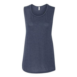Women's Scoop Neck Knitted Sleeveless Tank Top Solid Color Casual Style Regular Length <b>Navy</b> Blue - Product Image 6