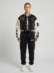 Veste universitaire tendance pour femme, personnalisée, avec boutons-pression, style baseball, bomber, Letterman, style universitaire, streetwear décontracté haut de gamme - Product Image 3