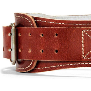 Thick premium leather lifting belt gym waist support strength training bodybuilding heavy lifting durable accessory - Product Image 4