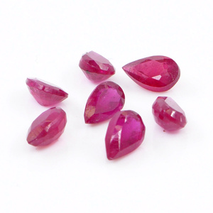 Rubis naturels de Bangkok, formes poire calibrées 4x6mm, pierres précieuses de rubis naturelles facettées en vrac pour la fabrication de bijoux, prêtes à l'emploi - Product Image 3