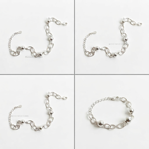 Nouveau bracelet chaîne ajustable en argent sterling 925 GRG, motif cercle géométrique, pour femme - Product Image 3