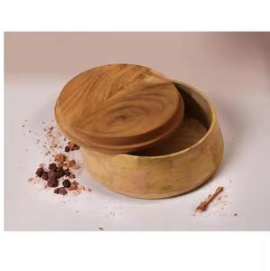 Caja de Madera Grande para Chapati, Contenedor de Almacenamiento de Roti de Madera Maciza con Tapa - Product Image 1